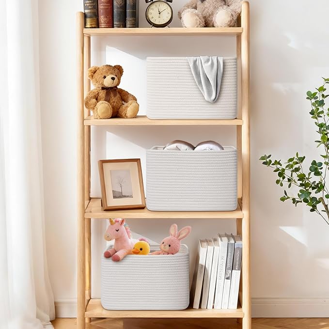 Storage Baskets for Organizing, 4 Pack Baskets for Shelves, Decorative Storage - Image 2