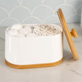 DAILY RITMO® Large White Cotton Swab & Ball Holder Dispenser | Two Sided Dual by DAILYRITMO
