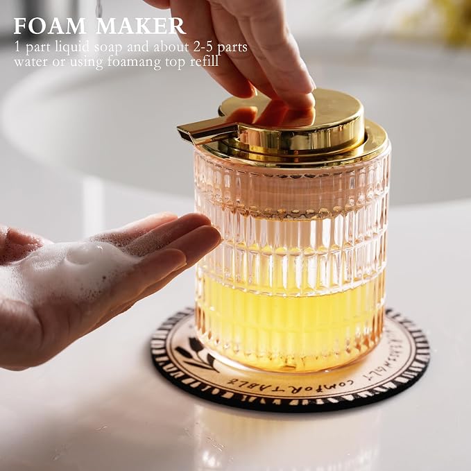 Refillable Glass Foam Soap or Lotion Dispenser - Image 2