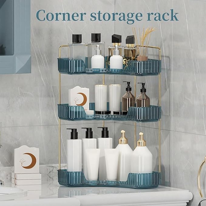 Corner Bathroom Countertop Organizer, Vanity Organizer Trays - Image 2
