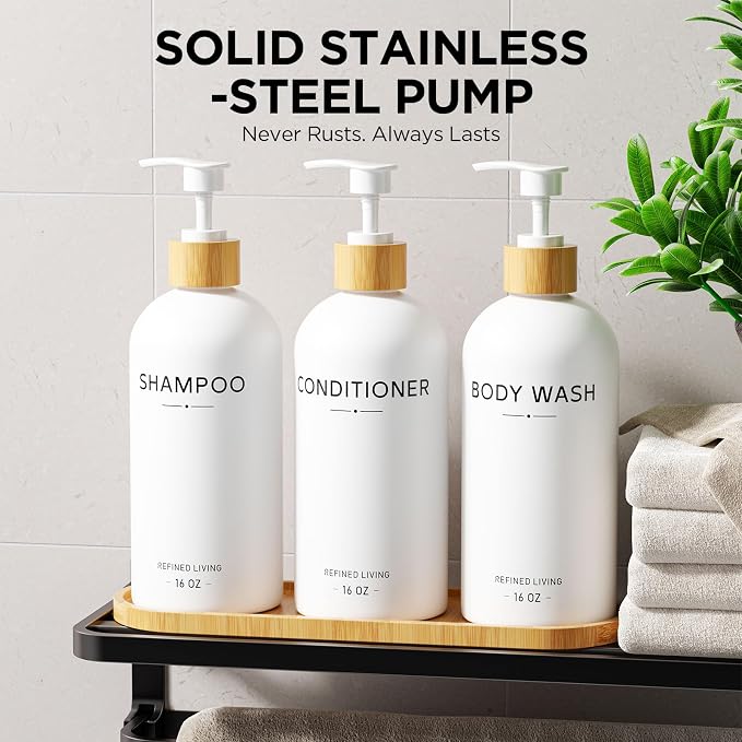 Shampoo and Conditioner Dispenser Set, Shower Soap Dispenser - Image 4