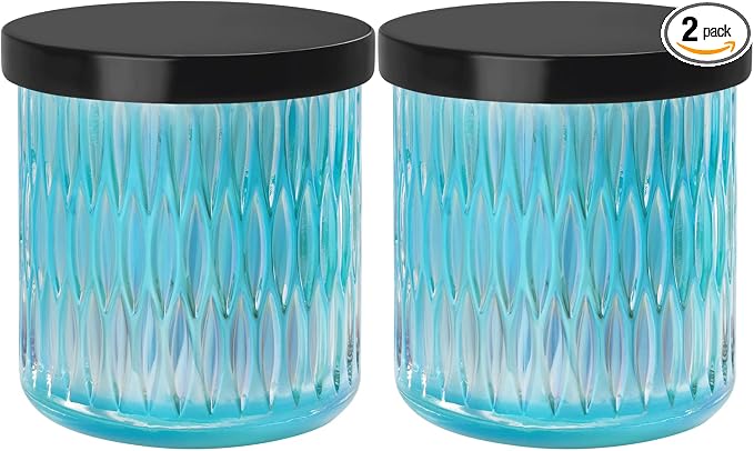 Qtip Holder for Bathroom set of 2, Bathroom Canisters for Cotton Balls by MKOSAB