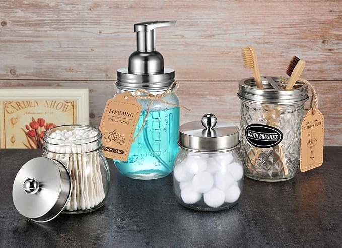 Amolliar Mason Jar Foaming Soap Dispenser Pump Lids, Refillable Foaming Pump - Image 6