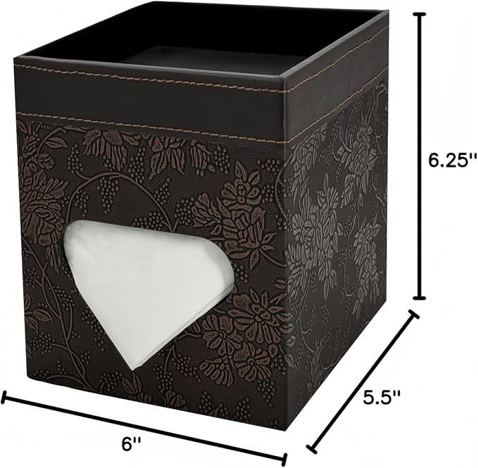PU Leather Tissue Box Cover Square, Modern Tissue Holder - Image 7