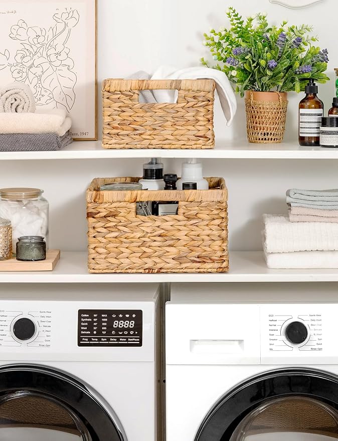 StorageWorks Wicker Storage Basket, Water Hyacinth Basket - Image 6