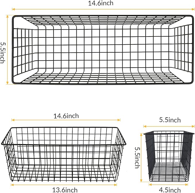 2 Sets Extra Large Hanging Wall Basket, WallmountedFruit Vegetable Toy Snack - Image 2