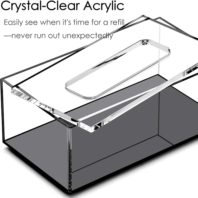 SANRUI Clear Acrylic Facial Tissue Box Cover Holder - Image 6