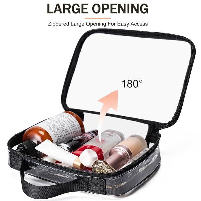 MODENGKONGJIAN TSA Approved Clear Toiletry Bag, 2 Pack Clear Quart Size Travel - Image 3