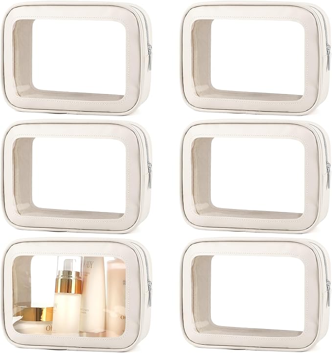 6PCS Clear Toiletry Bag, TSA Approved Travel Pouch by YOPCDJ