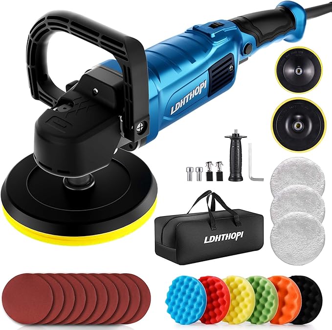 LDHTHOPI Buffer Polisher, 1800W 6 inch/7 inch Rotary Buffer Polisher Waxer by LDHTHOPI