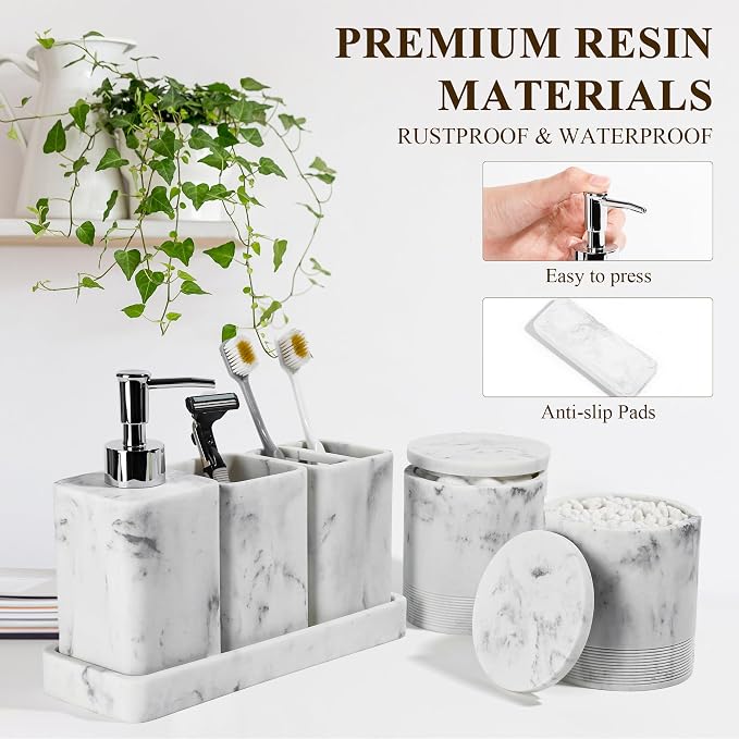 Bathroom Accessories Set, 6 Piece Bathroom Set - Image 5