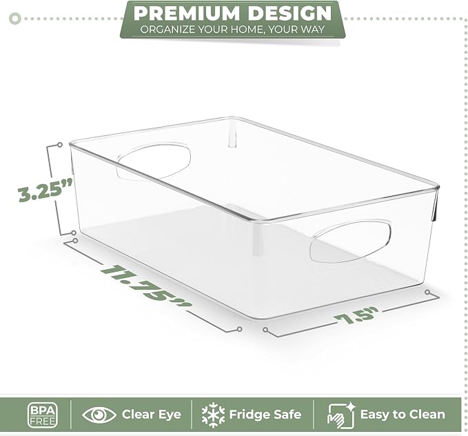 Sorbus 10-Pack XL Clear Plastic Organizing Bins – Clear Bins - Image 3