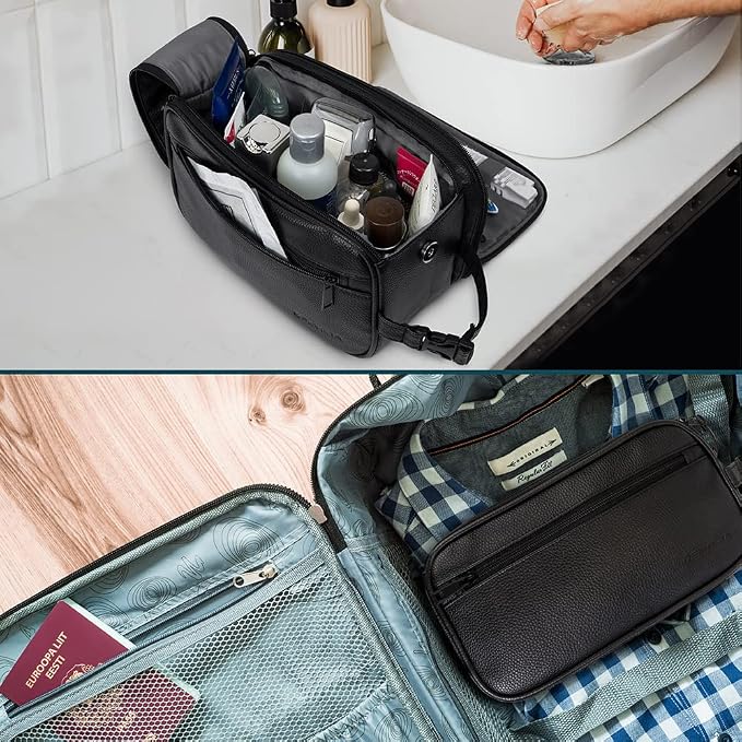 PAVILIA Toiletry Bag for Men, Travel Essentials Shaving Dopp Kit, Mens Travel - Image 6