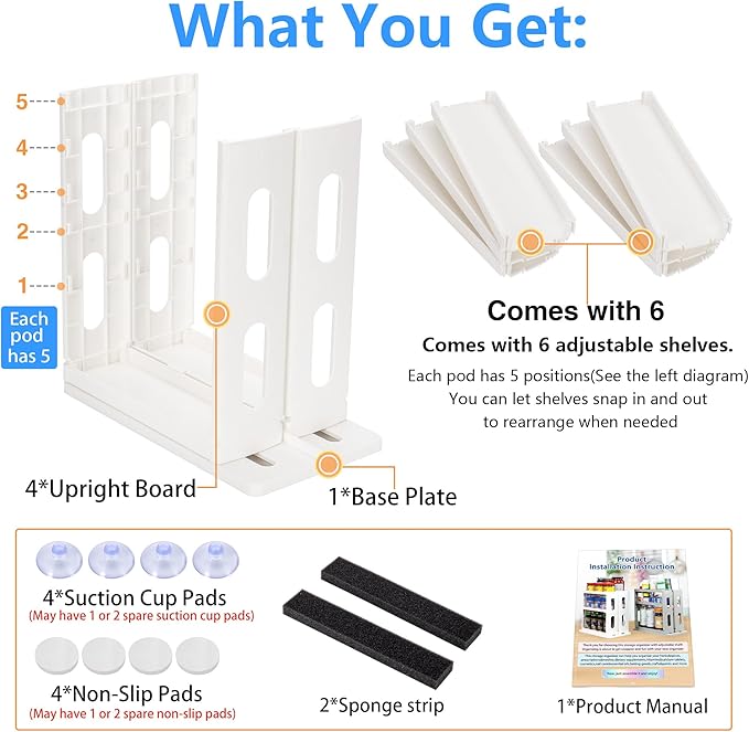 Medicine Organizer 2 Three-Decker Shelves Cabinet Storage Rack Organizer - Image 8