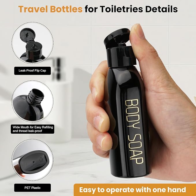 Cosywell Travel Bottles for Toiletries 4pcs 3.4oz Travel Shampoo and - Image 3