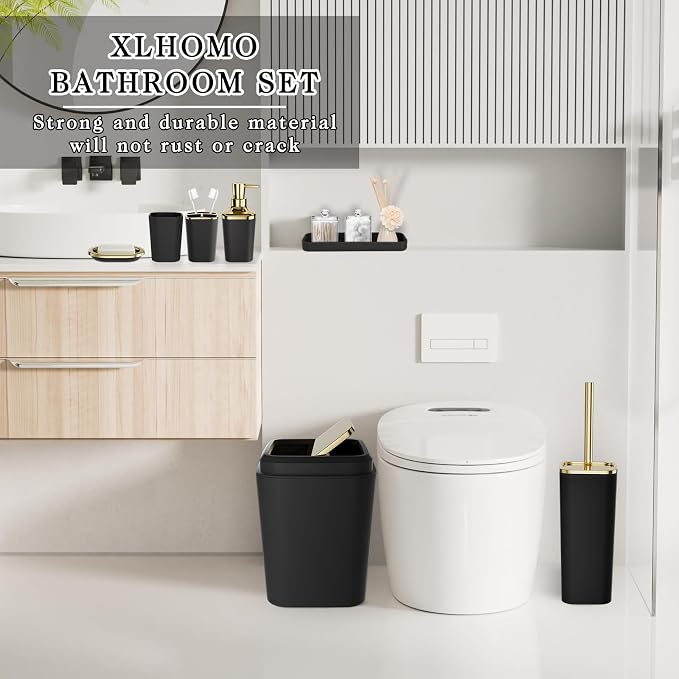 Black Bathroom Accessories Set, Soap Dispenser, Soap Dish, Toothbrush Holder - Image 7