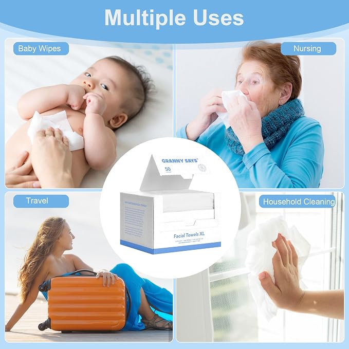 GRANNY SAYS Disposable Face Towel, Face Towelettes Disposable Biobased - Image 8