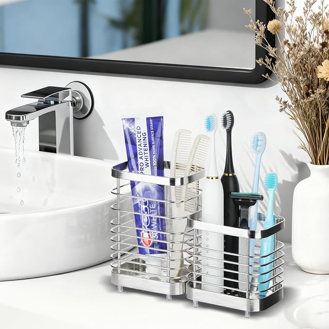 MYITYARD Toothbrush Holder for Bathroom, Stainless Steel Ventilated Electric - Image 6