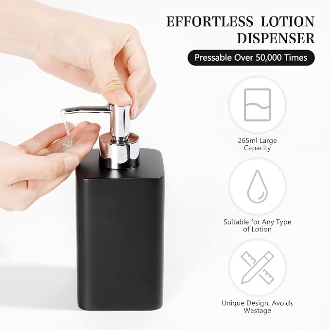 Bathroom Accessories Set, Soap Dispenser, Toothbrush Holder, Qtip Holder Set - Image 5