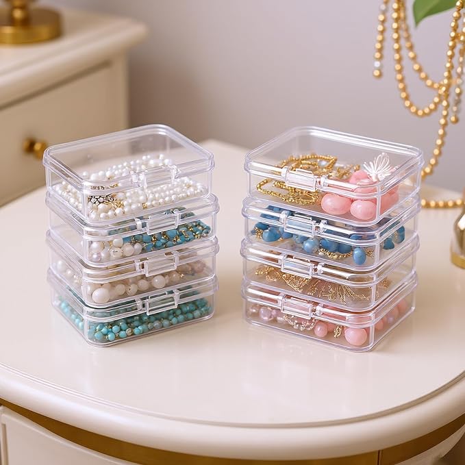 100 Pack Rectangular Mini Clear Plastic Storage Containers Box - Image 4