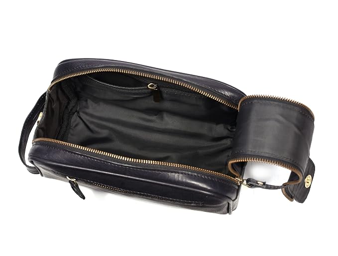 10" Premium Leather Toiletry Travel Pouch - Image 3