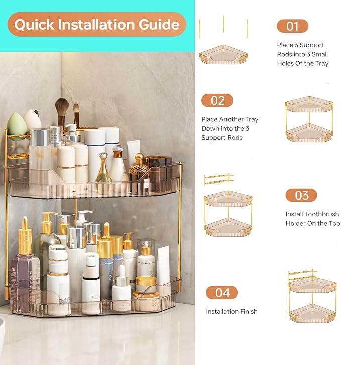 Corner Bathroom Counter Organizer - Image 6