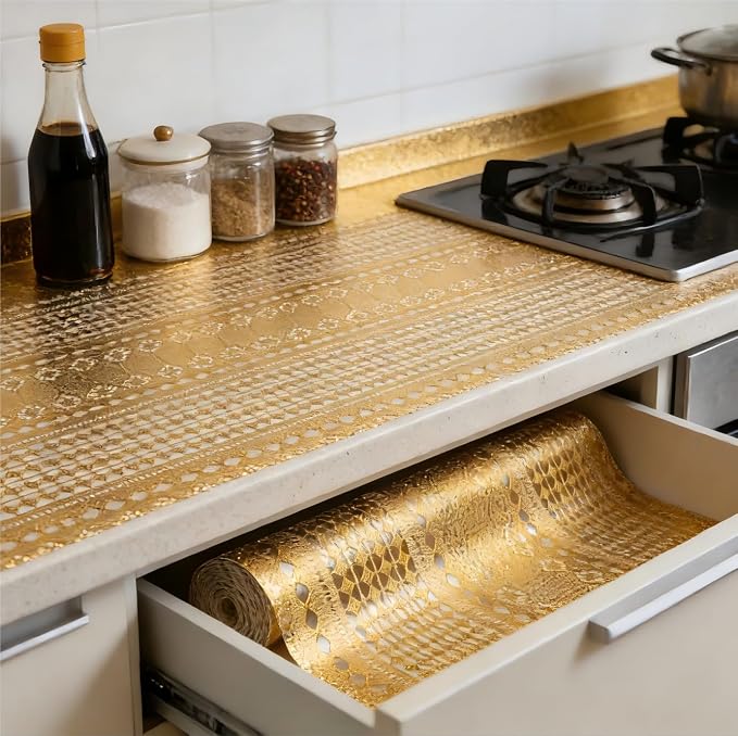 Shelf and Drawer Liner for Kitchen Cabinet, Non-Adhesive Waterproof Oil-Proof - Image 7