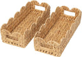 2 Pack Toilet Baskets, Scalloped Edge Wicker Basket by WEAVECOMFORTINTOEVERYCORNER