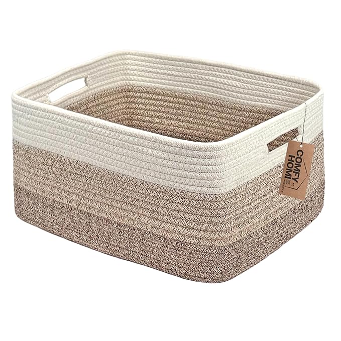 COMFY-HOMI Cotton Rope Woven Basket by COMFY-HOMI