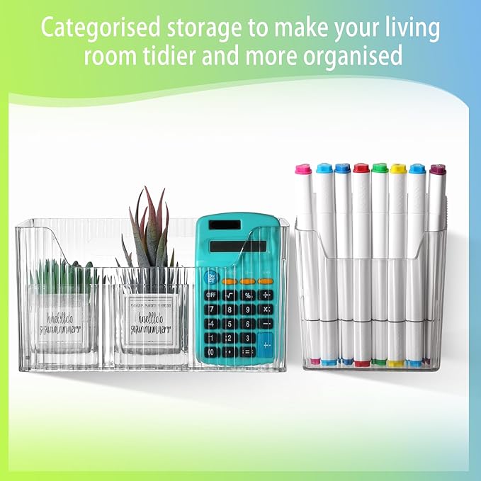 8 Pcs Storage Organizer Bins Wall Mounted Organizer Basket Plastic Cabinet Door - Image 3