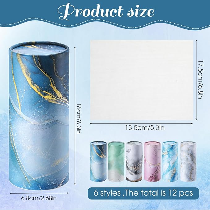 Outus 12 Pcs Marble Car Tissues Cylinder Holder - Image 2