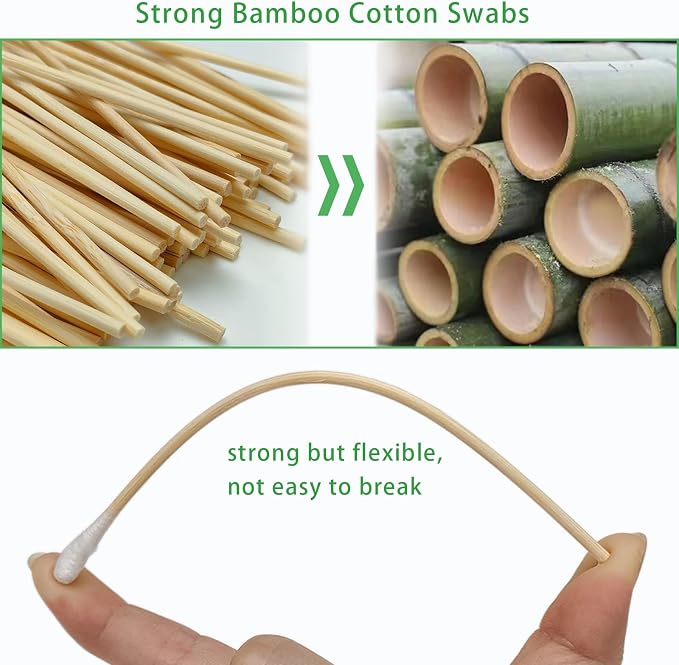 500/1000 Count 6'' Long Round/Pointed Cotton Swabs Durable Stem, Lint- Free Gun - Image 3