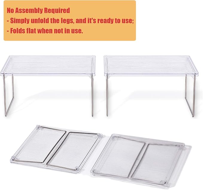 IVYHOME Pantry Organizer, Cabinet Storage Shelf Rack, Stackable Kitchen Cabinet - Image 3