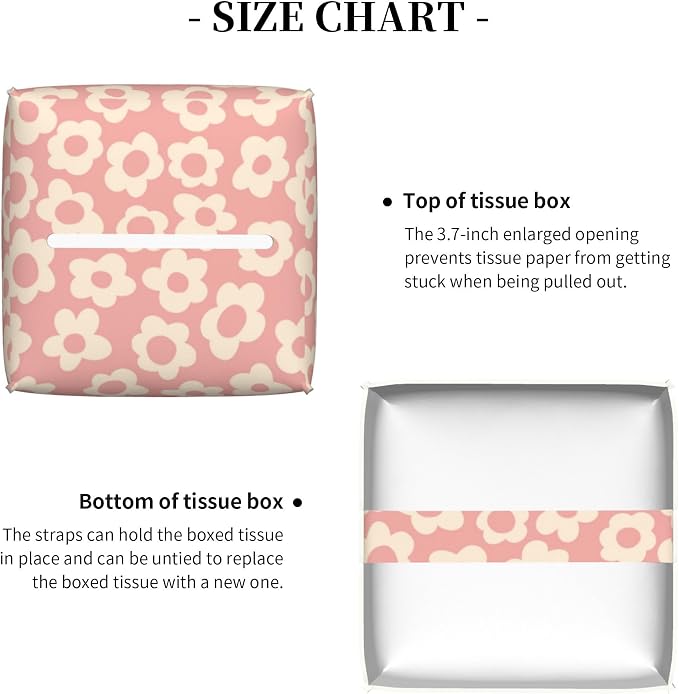 Vintage Groovy Flowers Tissue Box Cover Square - Image 5