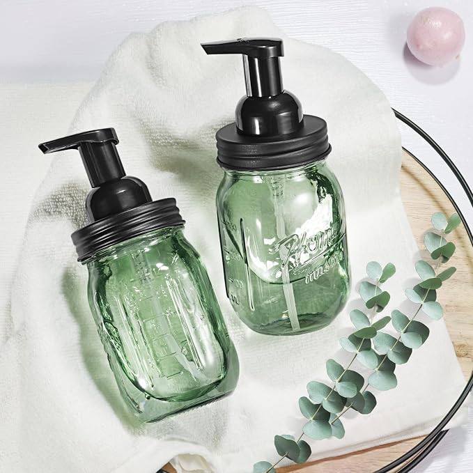 SheeChung 16 Oz Mason Jar Foaming Soap Dispenser, Stainless Steel Lid, BPA Free - Image 5