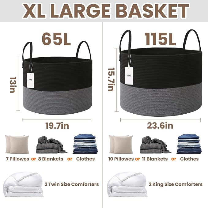 65L Extra Large Blanket Basket for Living Room - Image 3