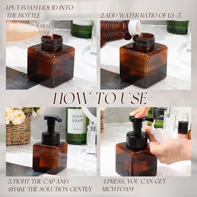 Domensi 12 Pcs Foam Pump Bottle Foaming Soap Dispenser Empty Travel Foaming - Image 4