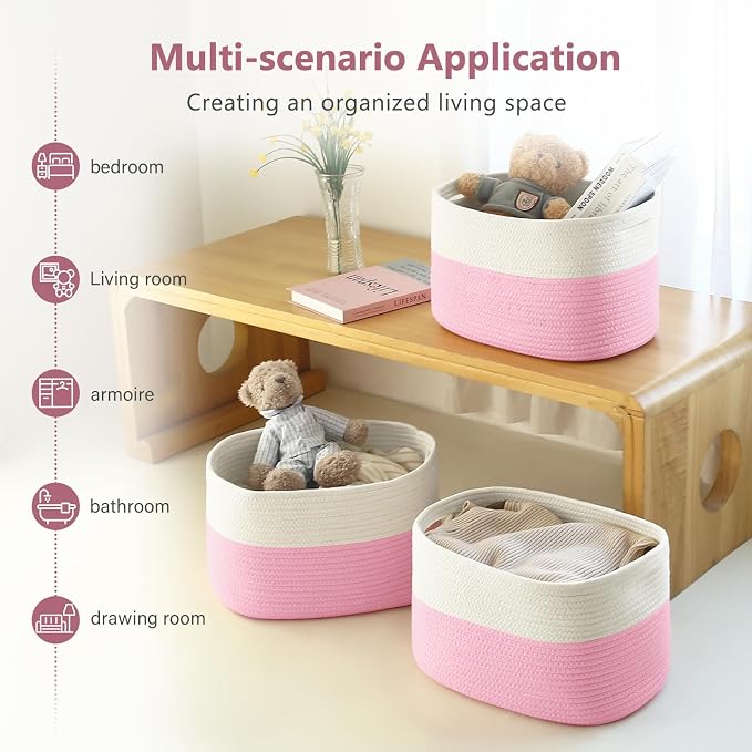 Cotton Rope Shelf Storage Basket, Shelf Storage Baskets - Image 5