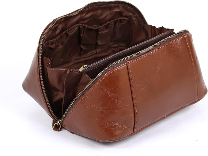 KomalC Luxury Leather Men’s Toiletry Travel Bag – Handmade Shaving Kit - Image 7