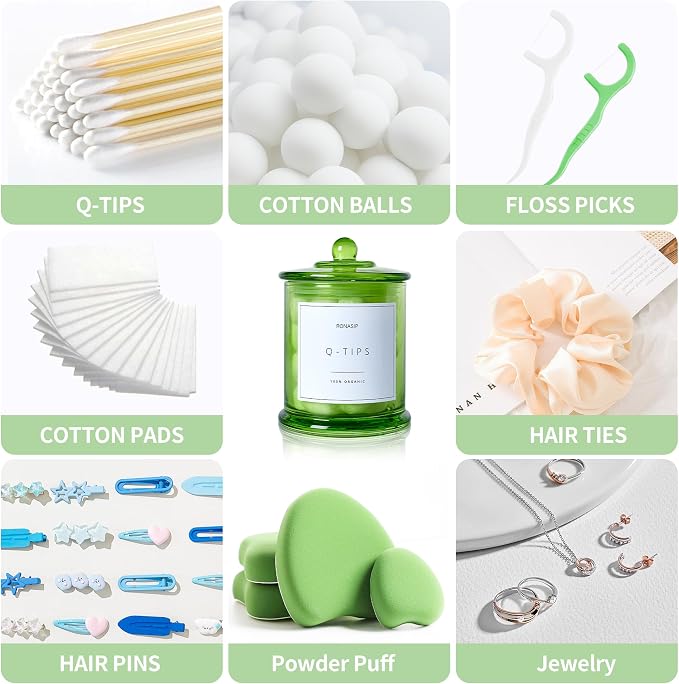 Qtip Holder & Cotton Pad Dispenser, Bathroom Organizer and Storage Canisters - Image 9