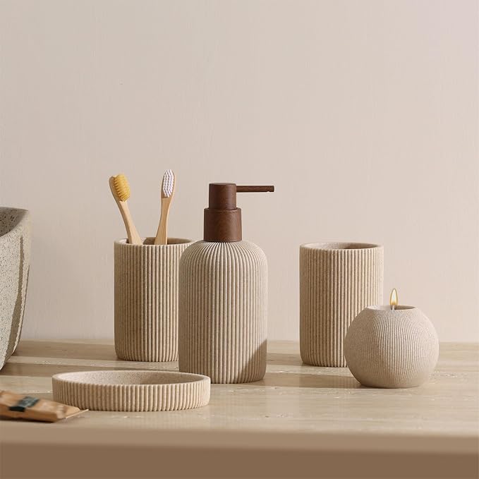Bathroom Accessories Set, Toothbrush Holder, Soap Dish, Candle Holder - Image 6