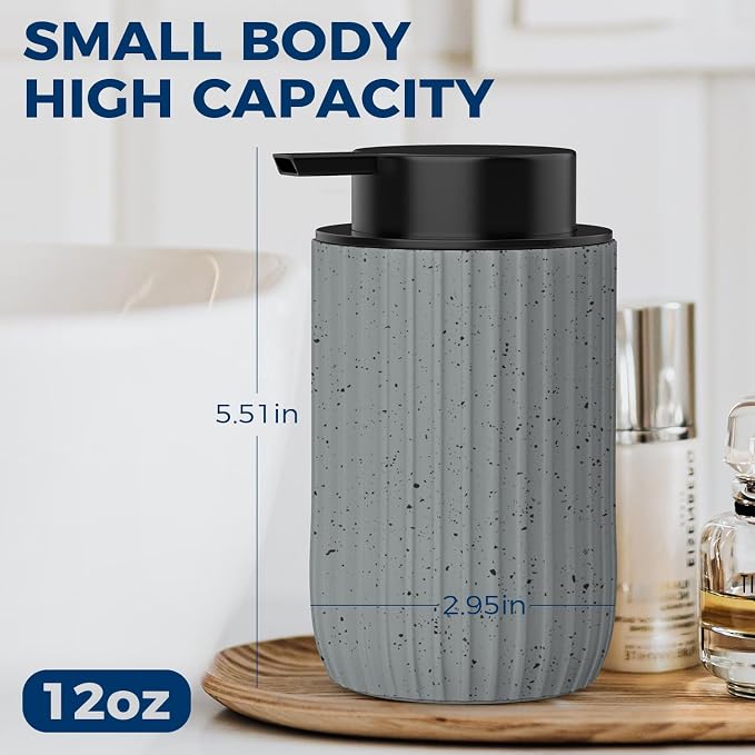 Ceramic Foaming Hand Soap Dispenser 2Pack，12 oz Bathroom Soap Dispensers， - Image 2