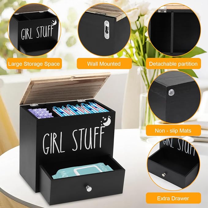 Tampon Holder for Bathroom, Feminine Product Organizer Pad Case - Image 4