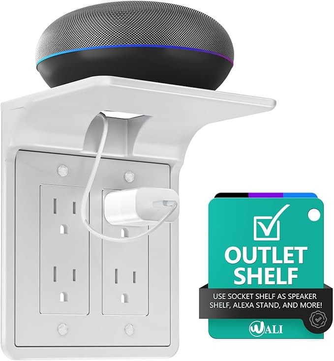 WALI Double Outlet Shelf Wall Holder – Bathroom Shelf Duplex by WALI