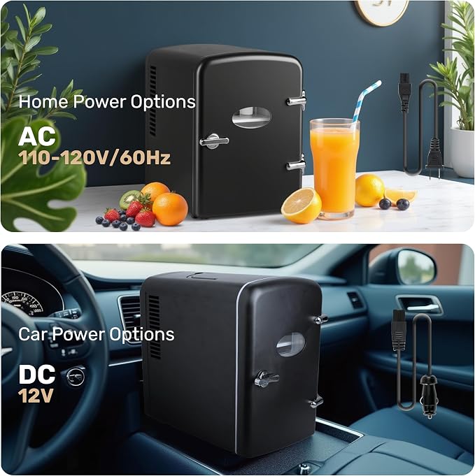 Simple Deluxe Mini Fridge with Observation Window, 4 Liter/6 Can Portable - Image 7