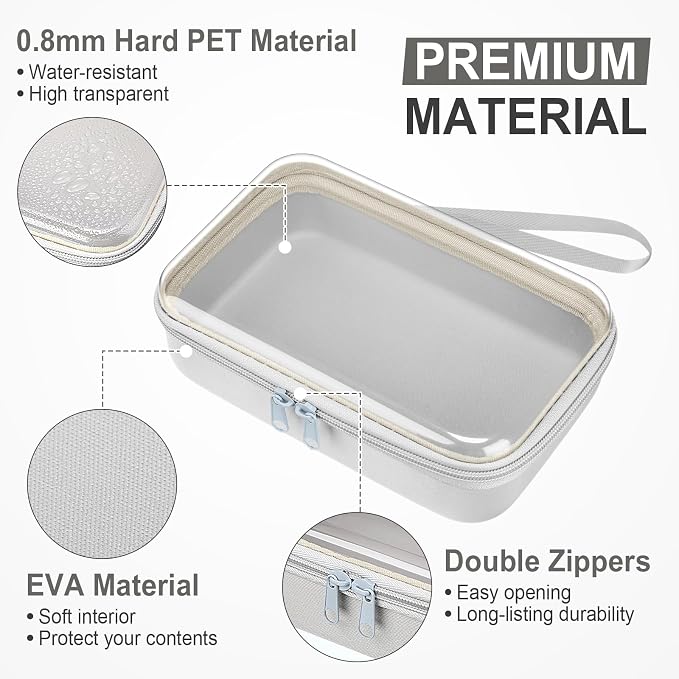 4 Pcs Hard Clear Zipper Case Hard Shell Plastic Pencil Case Large Transparent - Image 3