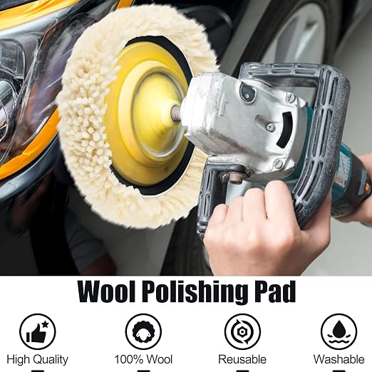 3 PCS Wool Buffing Polishing Pads 7 Inch, Natural Wool Cutting Pads - Image 4