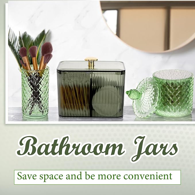 3 Pcs Qtip Holder Dispenser Bathroom Set Cotton Ball Holder Cotton Swabs/ball - Image 4