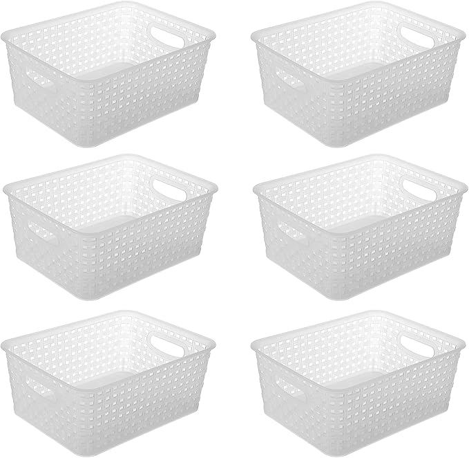 Clear Woven Plastic Storage Baskets - Image 7