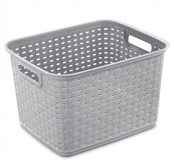 Sterilite 6-Pack Tall Weave Basket, Woven Plastic Storage Baskets - Image 8